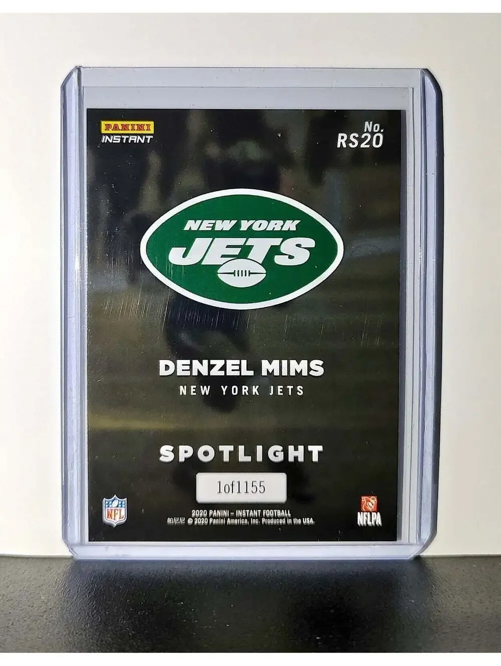 Denzel Mims Rookie 2020 Panini NFL #20 Rookie Spotlight Card New York Jets